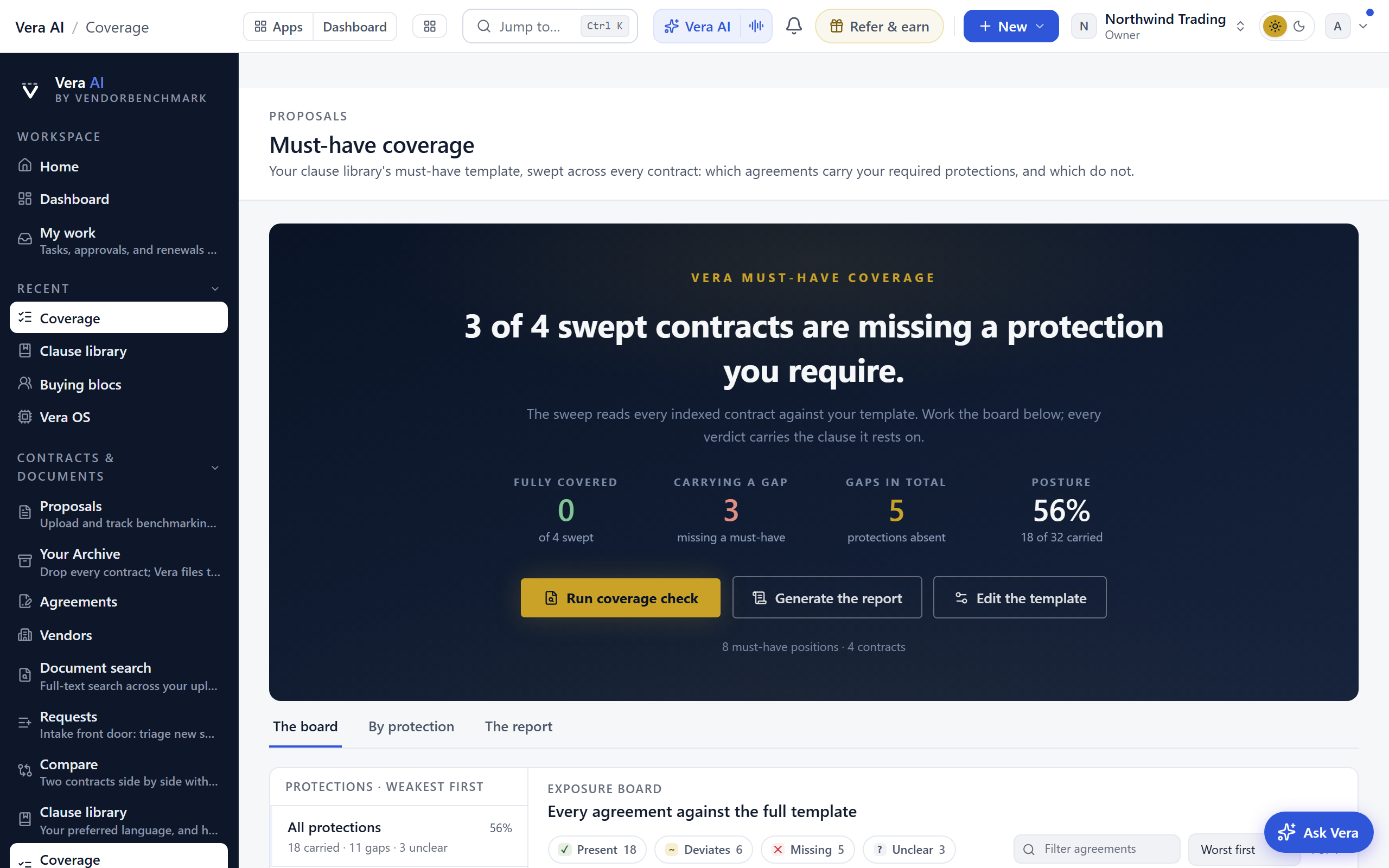 Coverage screen