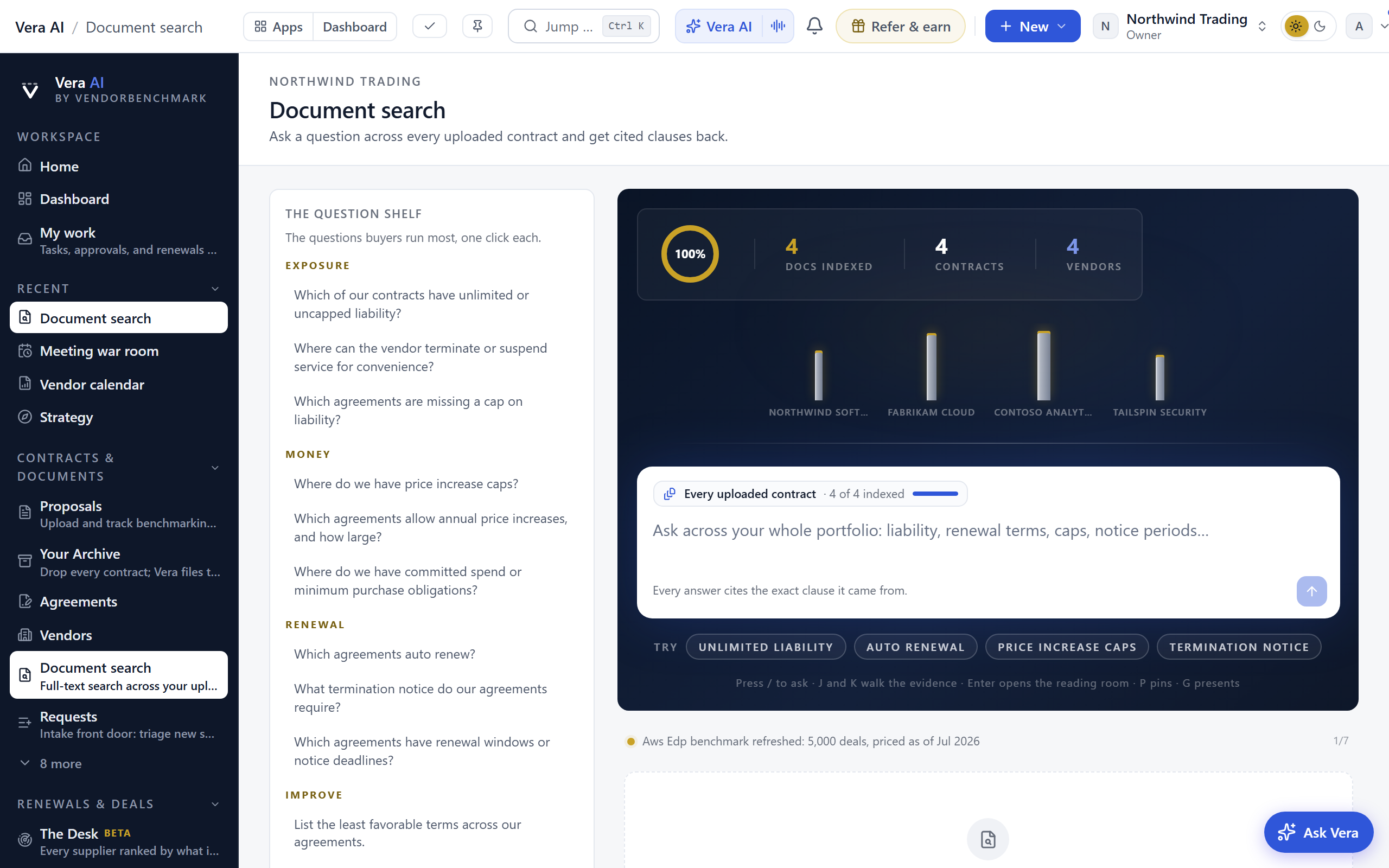 Document search screen