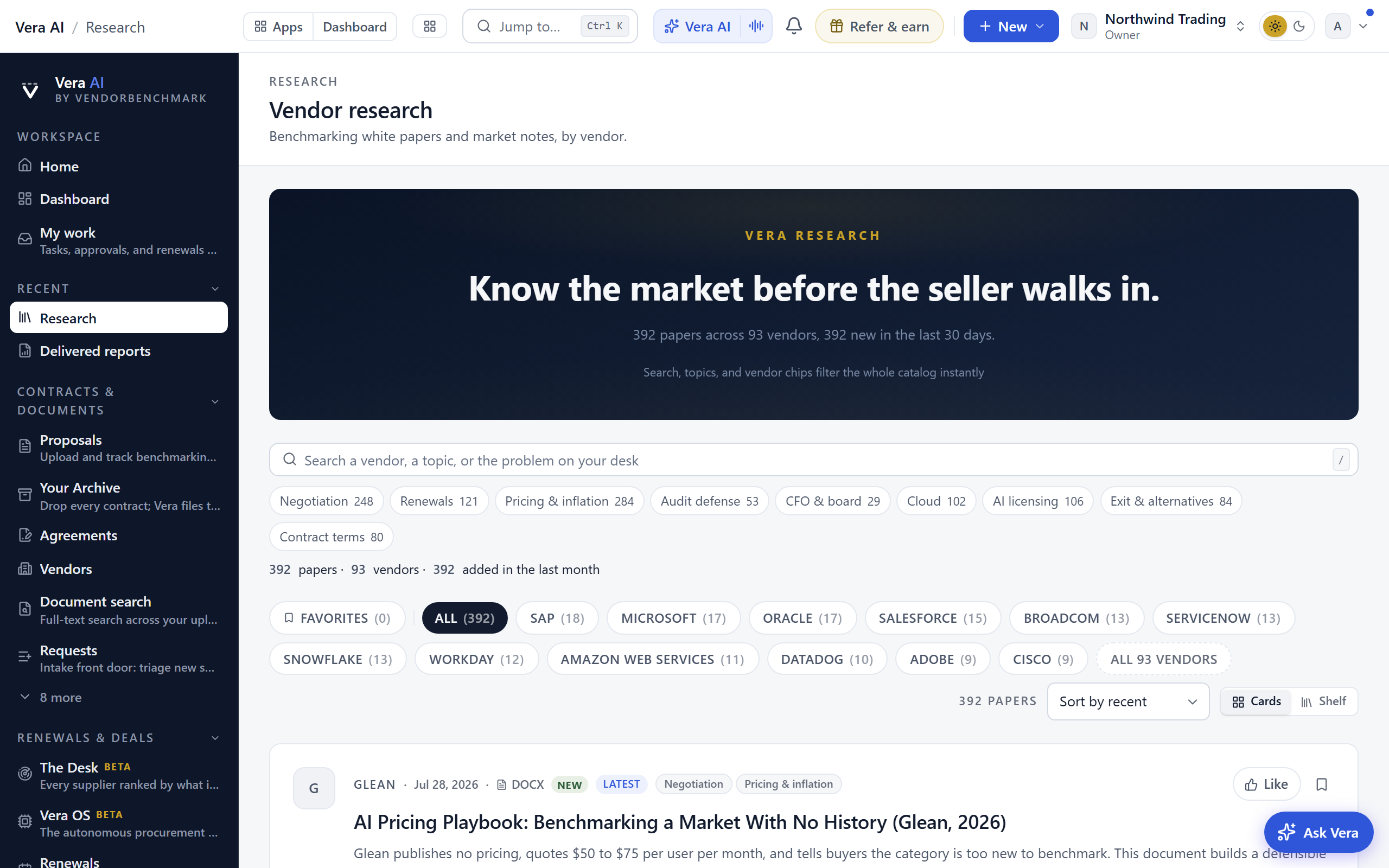 Research screen