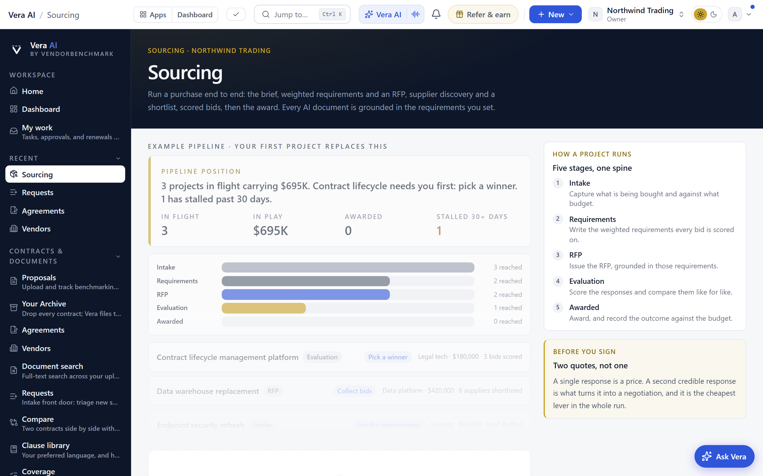 Sourcing screen