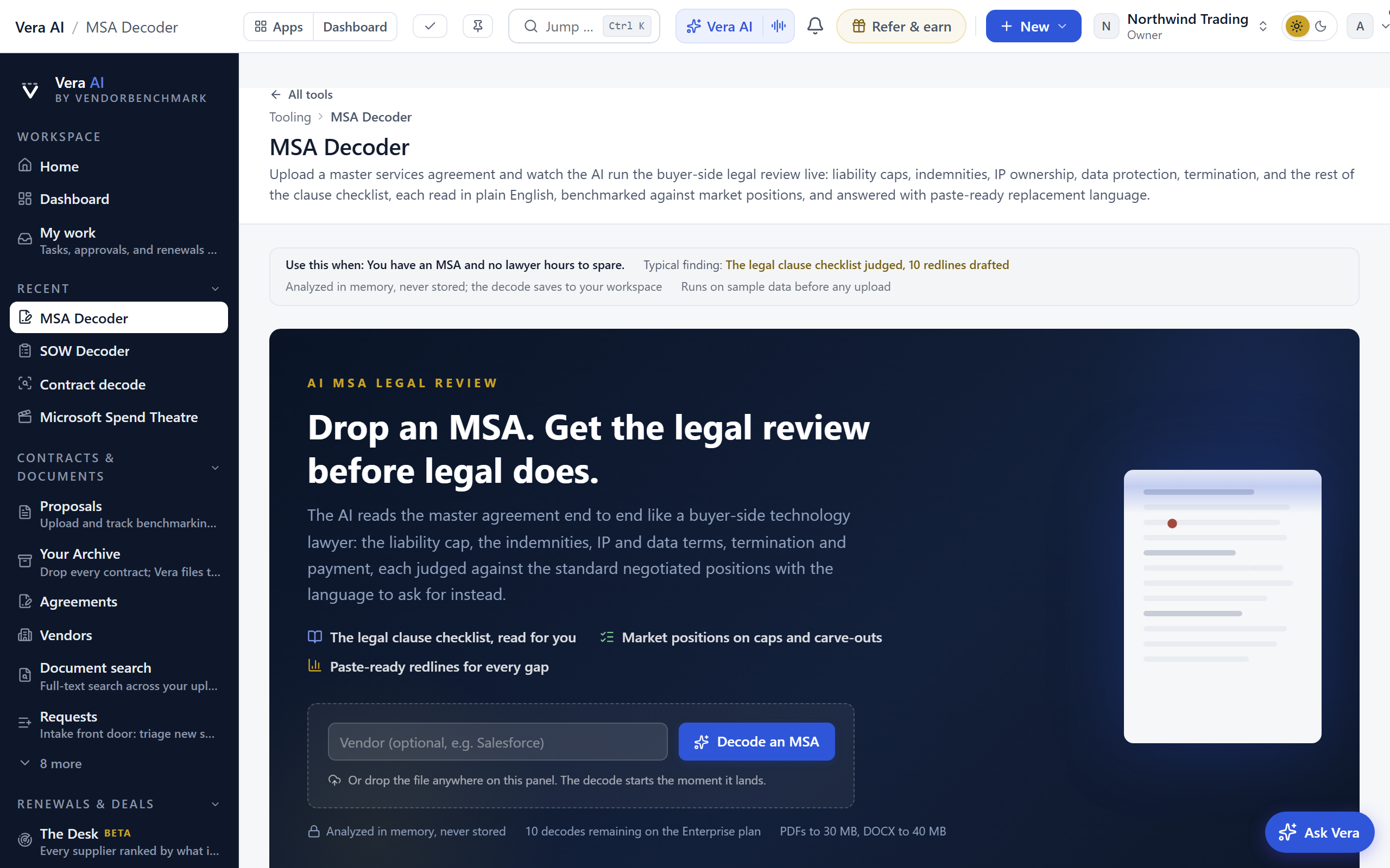 MSA Decoder screen