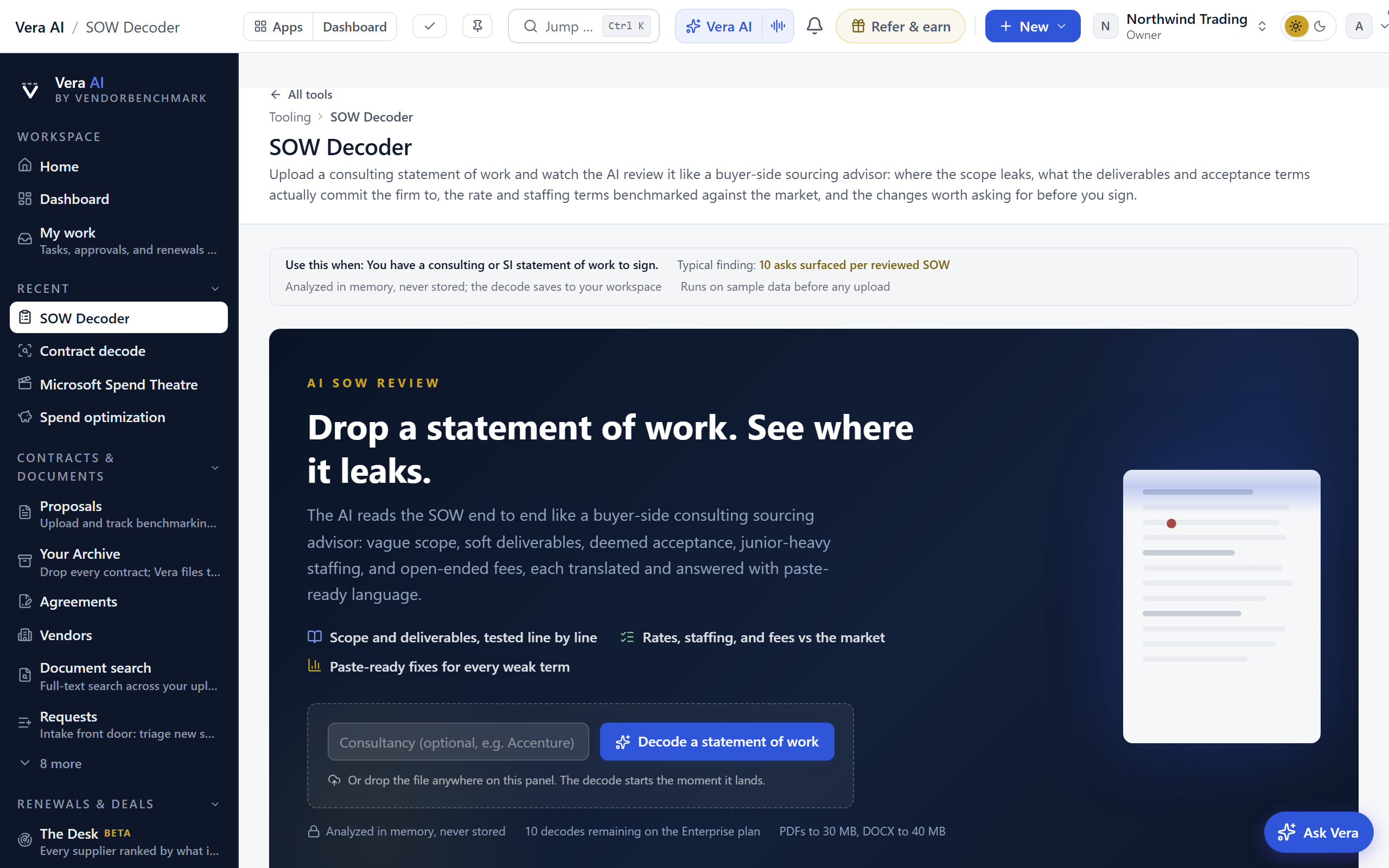 SOW Decoder screen