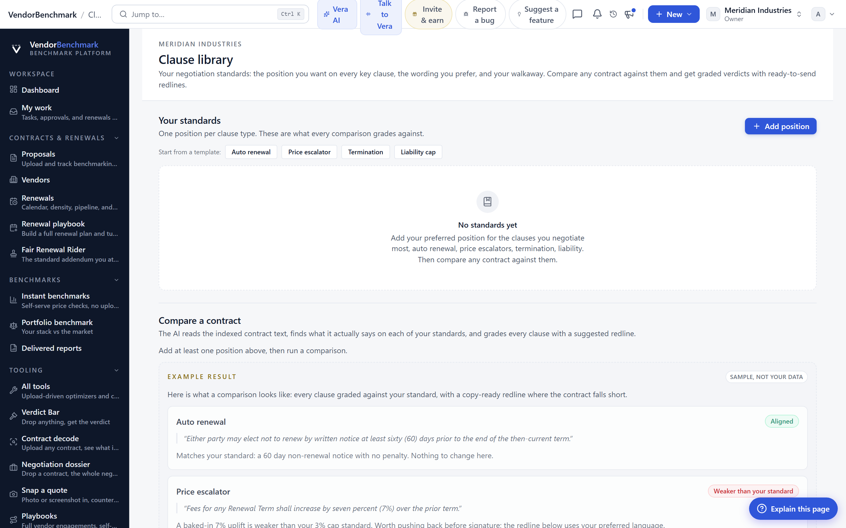 The clause library: your position, pre-approved wording, and walkaway codified for each clause, ready for every AI engine to negotiate from