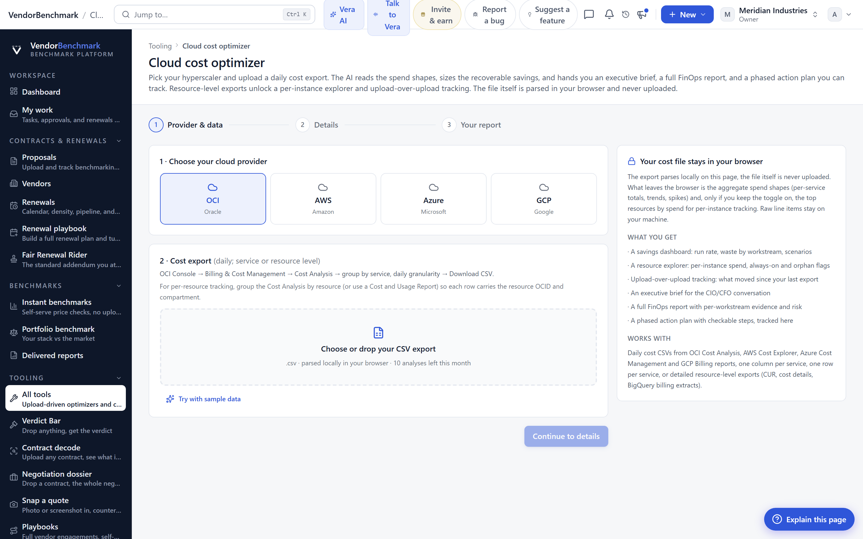 A real analysis: $2.26M annualized run rate, $420K+ of recurring savings identified, sized workstream by workstream with the evidence behind each.